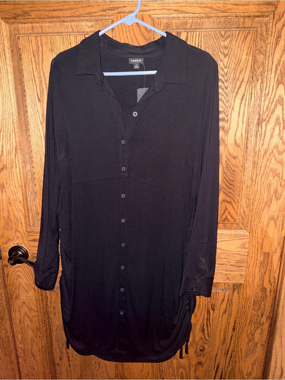 torrid Black Lightweight long sleeve Button-Up Dress size 14/16
